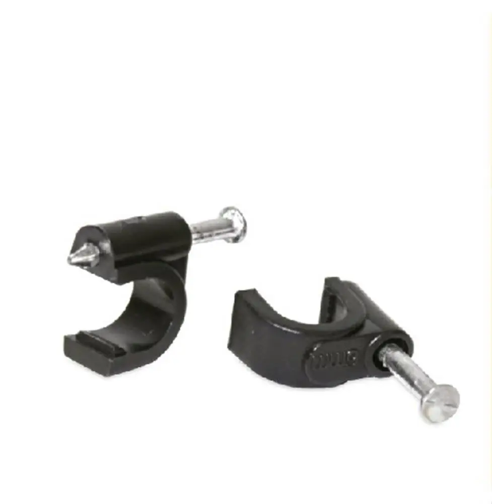 4614 Grapa curva p/cable 6mm negra SANELEC