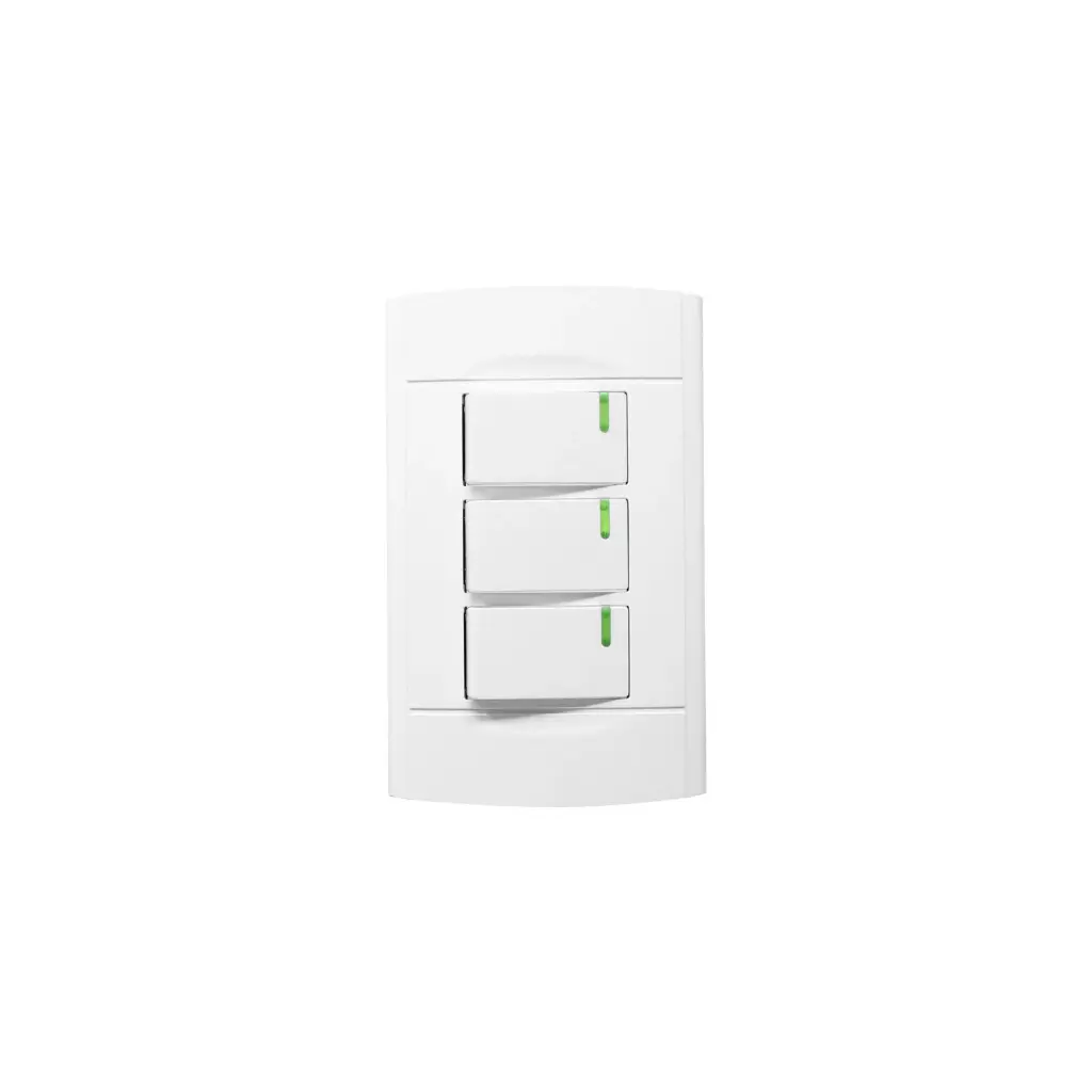 4443 Placa Roma apagador triple SANELEC