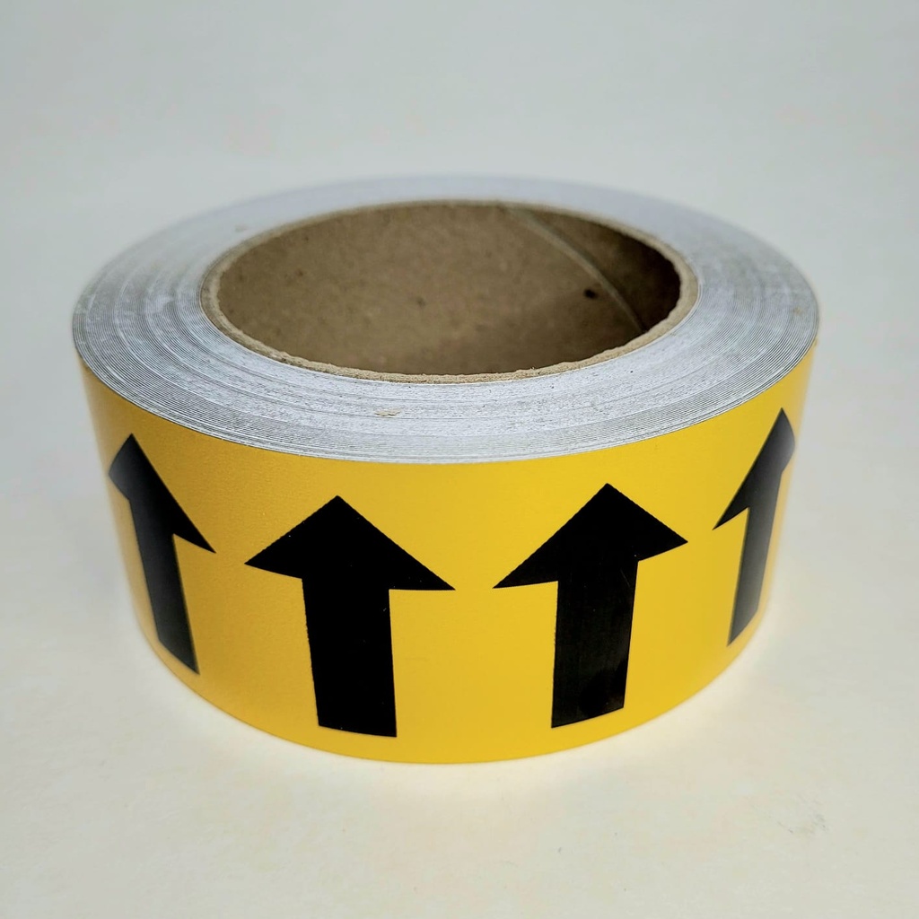 RAW254 CINTA DE FLECHAS AMARILLO   C/ NEGRO  5 CM ANCHO X 137 CM LARGO X 006 MM GROSOR