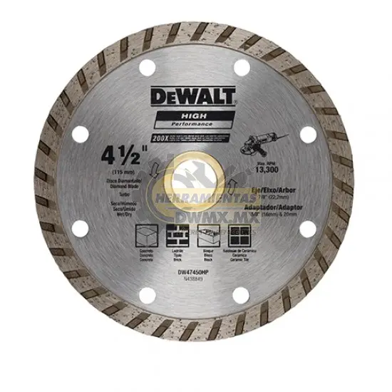 1DW-DW47450L DW47450L DISCO DIAMANTADO DE 4 1/2" TURBO 13200 RPM DEWALT