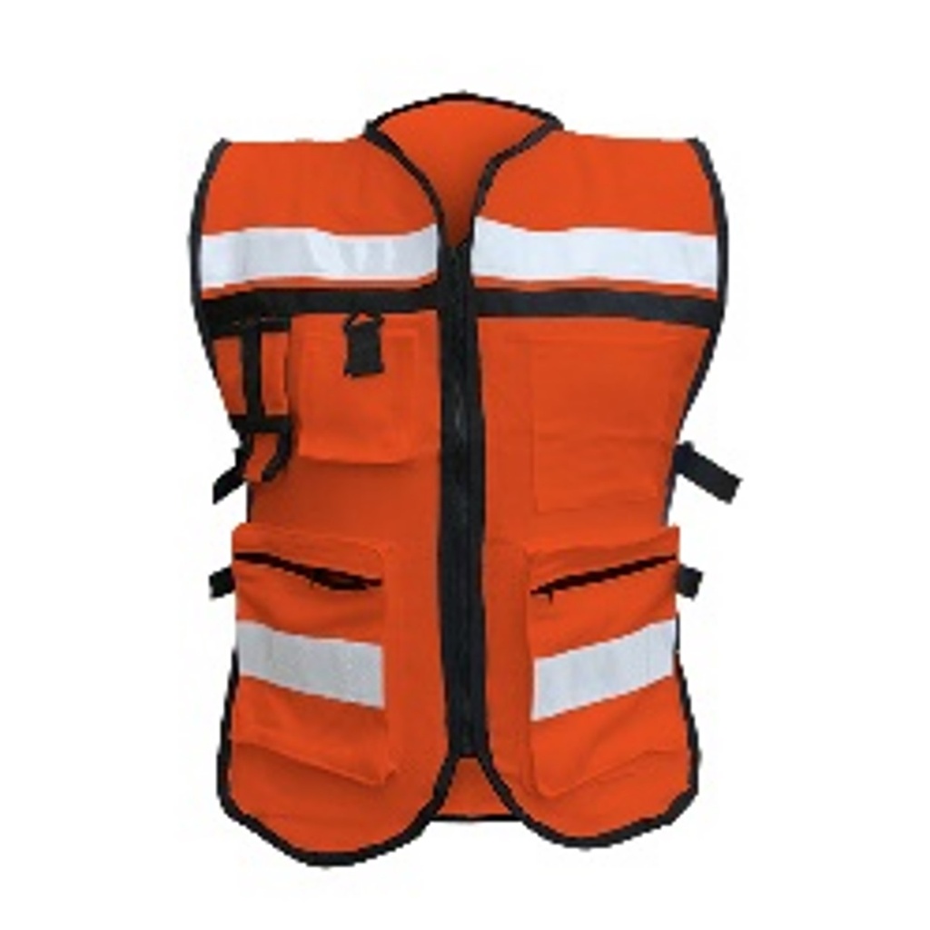 CHALECO ALGODON NARANJA REPORTERO MARCA MR