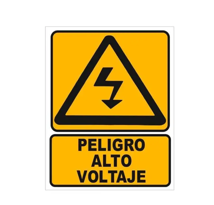 PELIGRO ALTO VOLTAJE35X35 SEÑALAMIENTO " PELIGRO ALTO VOLTAJE DE 35 X 25 CMS