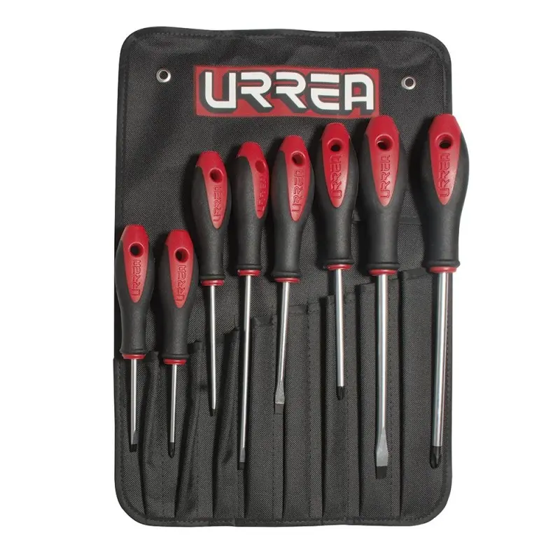 8600D Juego de 8 destornilladores con mango bimaterial, combinados Urrea
