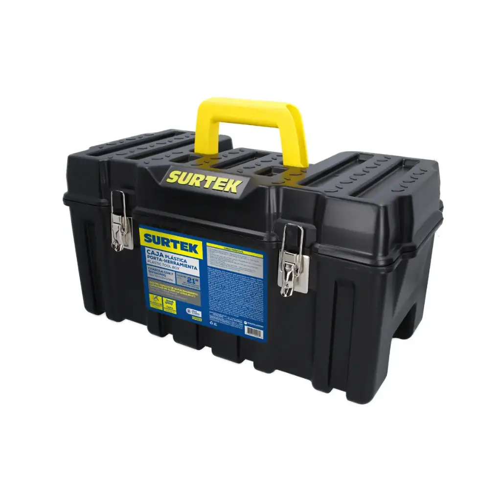 CPS20 Caja portaherramientas plástica compacta con broches metálicos 21" x 10" x 10" Surtek