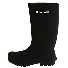 BJNSCDU BOTA DE HULE NEGRA INDUSTRIAL ANTIDERRAPANTE BYLACK