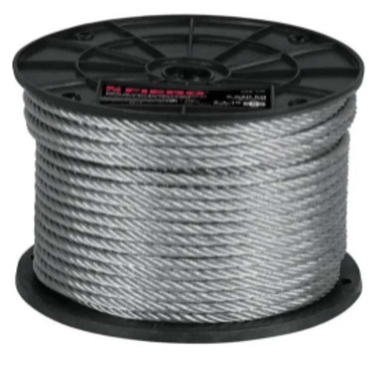 CAB-1/8RX-CARR Carrete cable rígido 1/8' acero 7x7 recubierto PVC, 75 m Fiero