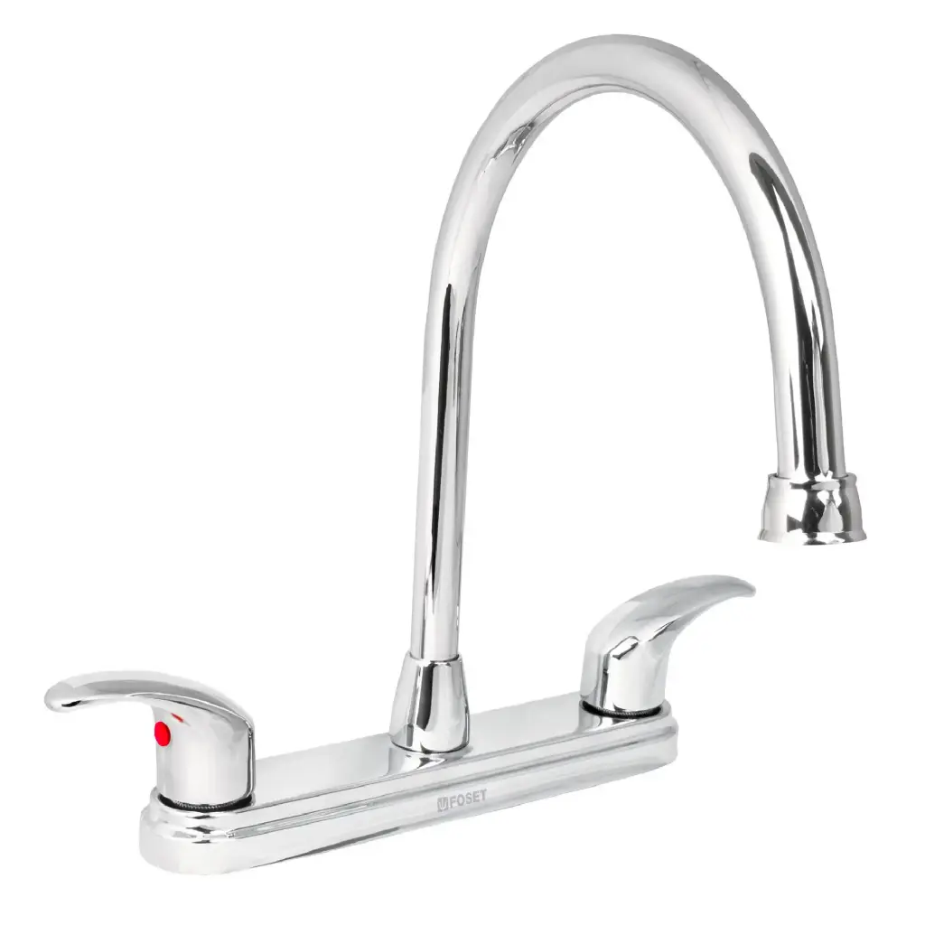 45628 Mezcladora inox 8' para fregadero, manerales standard, Aqua AQF-93