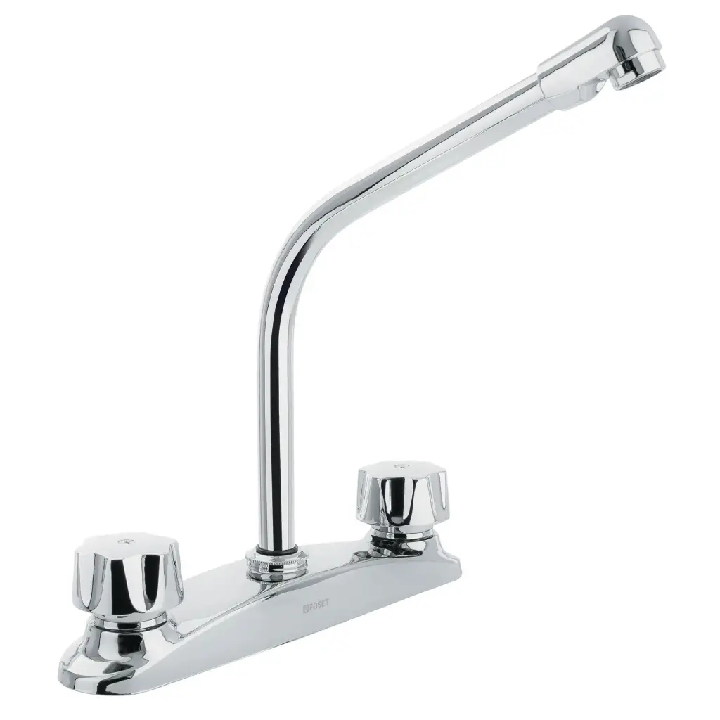 45629 Mezcladora inox 8' p/fregadero, cuello cobra, standard,Foset AQF-94