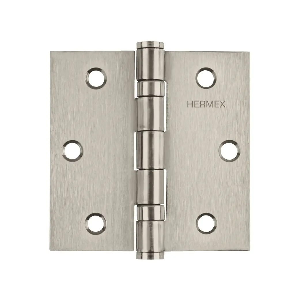 43228 Bisagra cuadrada 3-1/2' acero inoxidable, plana, Hermex BC-354P