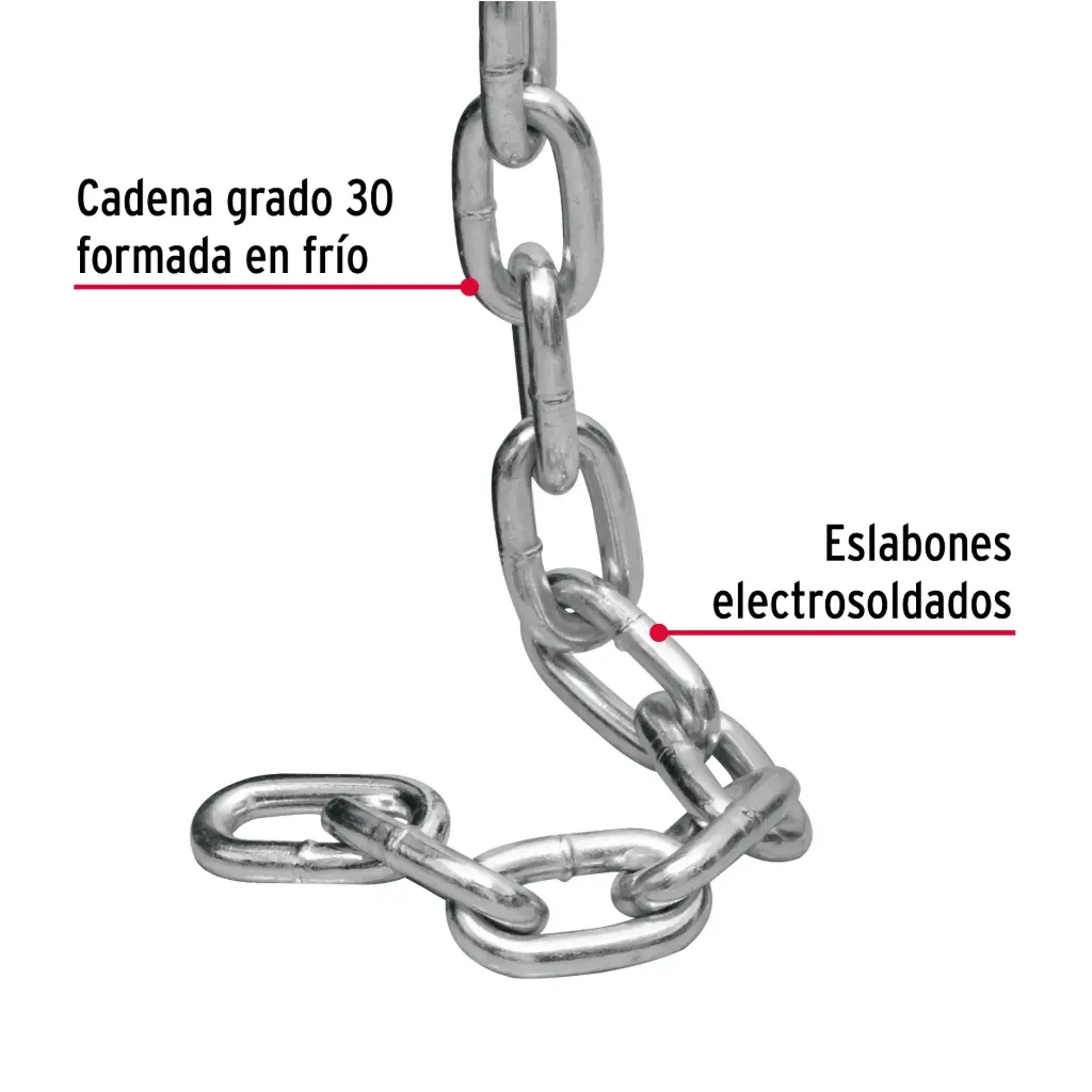 44272 Metro de cadena galvanizada de 5/16', 20 m en cubeta, Fiero CAGA-5/16