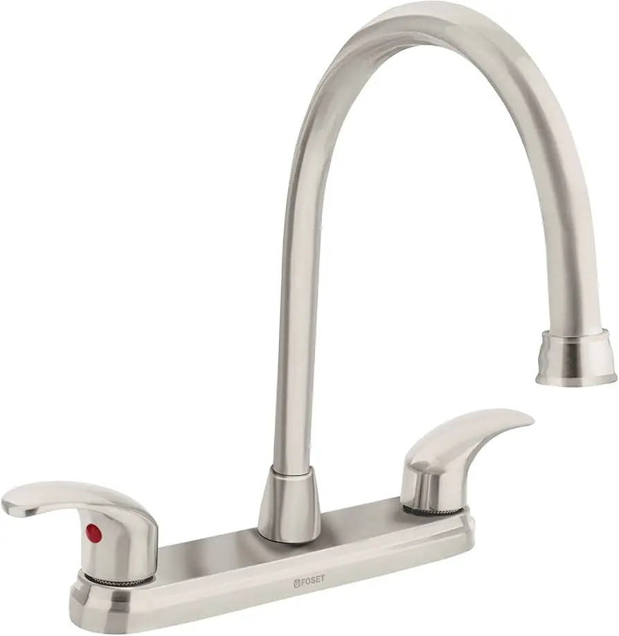 45624 Mezcladora satín 8' para lavabo, cuello largo, palanca,Foset AQF-82N