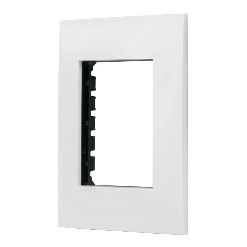48305 Placa 3 módulos de ABS, línea Oslo, color blanco, Volteck PPTR-OB