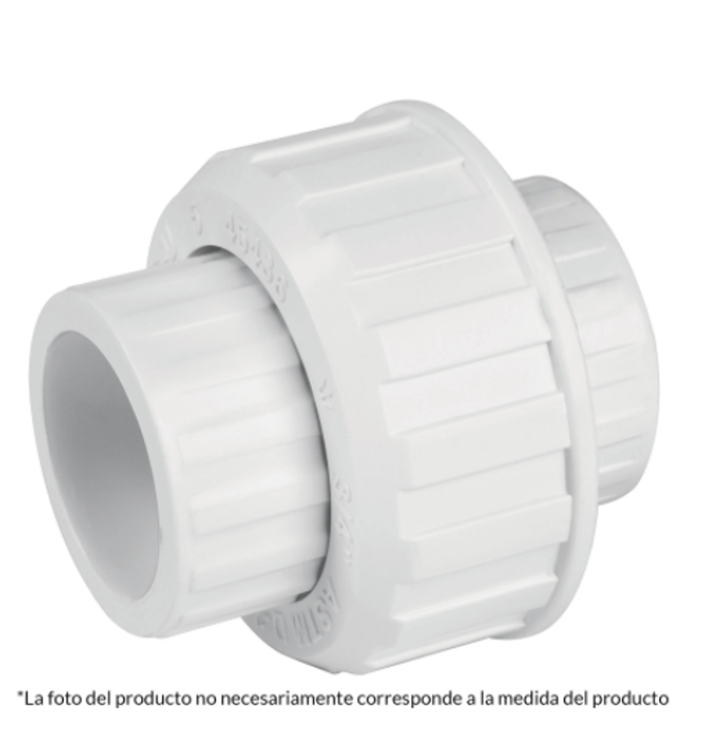 45543 Tuerca unión lisa de PVC 1-1/2', Foset PVC-975