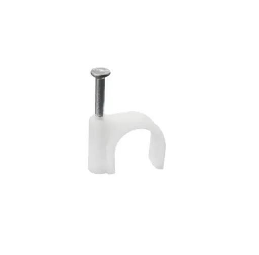 [4613] 4613 Grapa curva p/cable 6mm blanca SANELEC