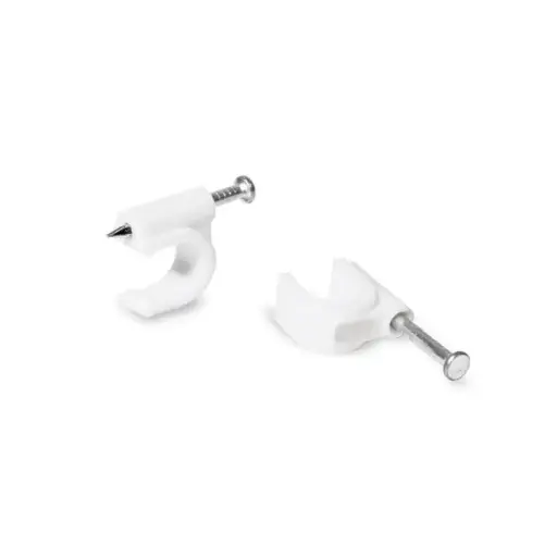 [4612] 4612 Grapa curva p/cable 5mm blanca SANELEC
