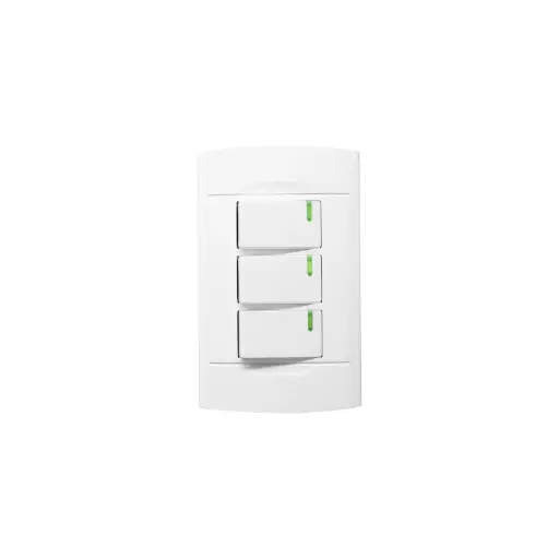 [4443] 4443 Placa Roma apagador triple SANELEC