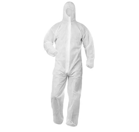 [LK-MT428-L] LK-MT428-L OVEROL DESECHABLE BLANCO  CON GORRO GRANDE