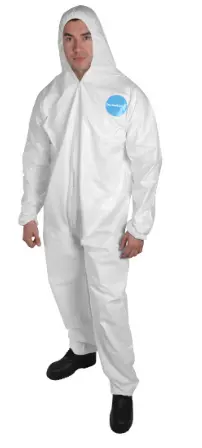 LK-MT428 -MED OVEROL DESECHABLE BLANCO  CON GORRO MEDIANO 