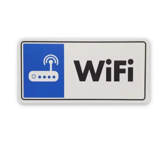 [WIFI6X18] LETRERO DE SEÑALIZACIÓN WIFI 6x18 cm 