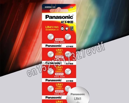 [LR41] LR41 PILA DE BOTON PANASONIC PAQ 10PZ Alcalina De 1.5v LR41 / 192