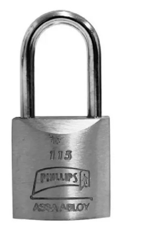 [152-115] 152-115 MX128 CANDADO ACERO 115 C/LLAVE CLASICA PHILLIPS
