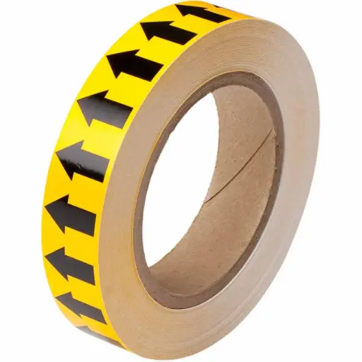 [91424-1] 91424-1 CINTA DE FLECHAS AMARILLO CON NEGRO 1"  25MM X20 MTS TIPO BRADY
