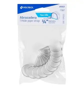 [46921] 46921 Bolsa con 10 abrazaderas 3/4' tipo uña para tubo, Volteck AU-3/4