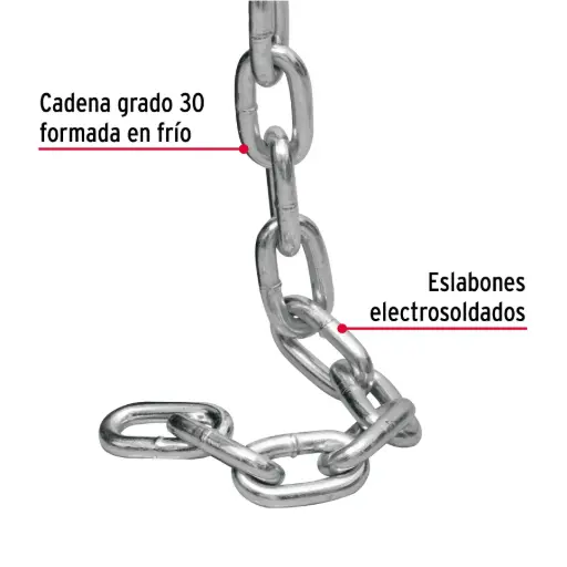 [44272] 44272 Metro de cadena galvanizada de 5/16', 20 m en cubeta, Fiero CAGA-5/16