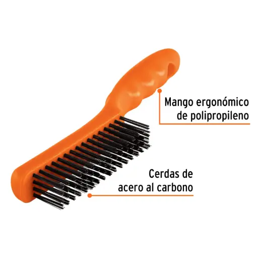 [11559] 11559 Cepillo de alambre 64 pinceles de acero al carbono, Truper CEA-54