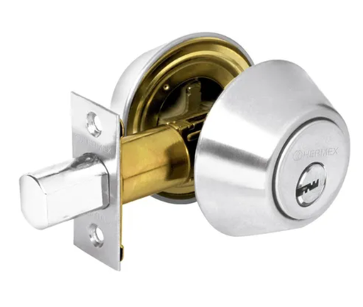 [43602] 43602 Cerrojo llave-llave cromo mate, llave de puntos, Hermex CERO-32