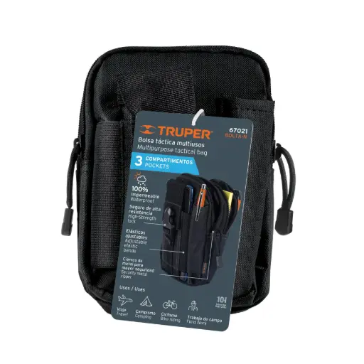 [67021] 67021 Bolso táctico negro para cinturón, Truper BOLTA-N