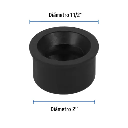 [49627] 49627 Chupón de hule negro, 2' x 1-1/2', Foset CHU-5040