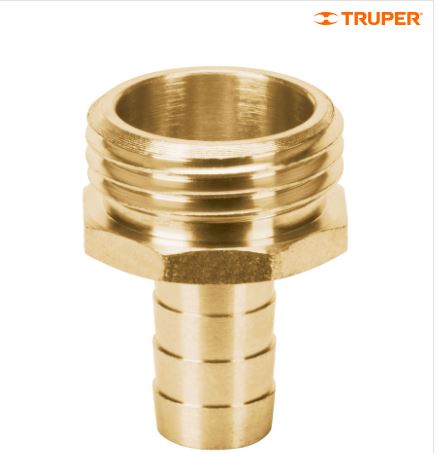 [12287] 12287 Conector 3/4' macho de latón sólido para manguera, Truper CM-3/4B