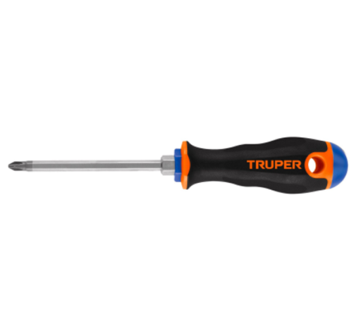 [14076] 14076 Desarmador de cruz 1/4' x 4' mango Comfort Grip, Truper DP-1/4X4B