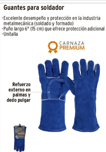 [15246] Guantes azules reforzados para soldador,