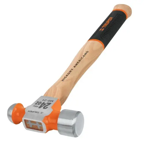 [16903] 16903 Martillo pulido de bola 24 oz mango hickory, Truper Grip MB-24