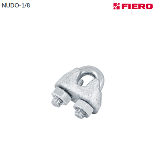 [44082] 44082 Blíster con 2 nudos (perros) de hierro para cable de 1/8' NUDO-1/8