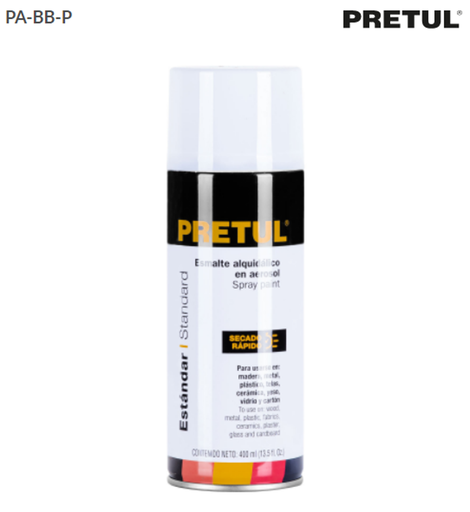 [27171] 27171 Pintura en aerosol, blanco brillante, 400 ml, Pretul PA-BB-P