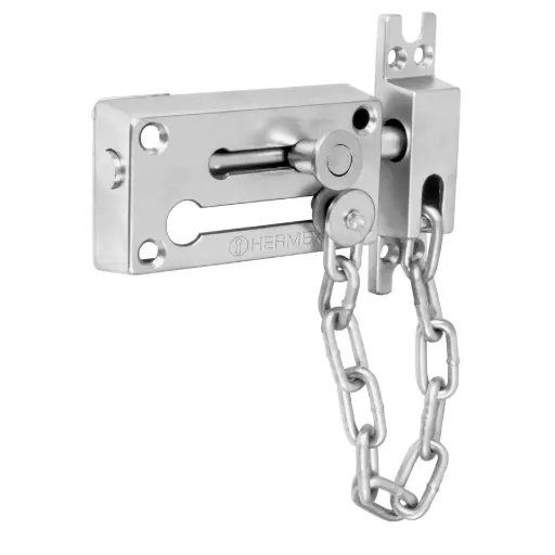 [43709] 43709 Pasador con cadena para puerta, acabado cromo mate, Hermex PACA-3