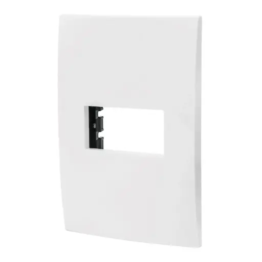 [48303] 48303 Placa 1 módulo de ABS, línea Oslo, color blanco, Volteck PPSE-OB