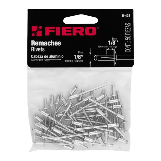 [44518] 44518 Bolsa con 50 remaches 1/8' x 1/8' de aluminio, ala 1/4' R-42B