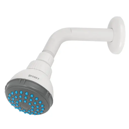 [48293] 48293 Regadera plástica redonda 2-1/2' gris-blanca, Foset Basic R-516
